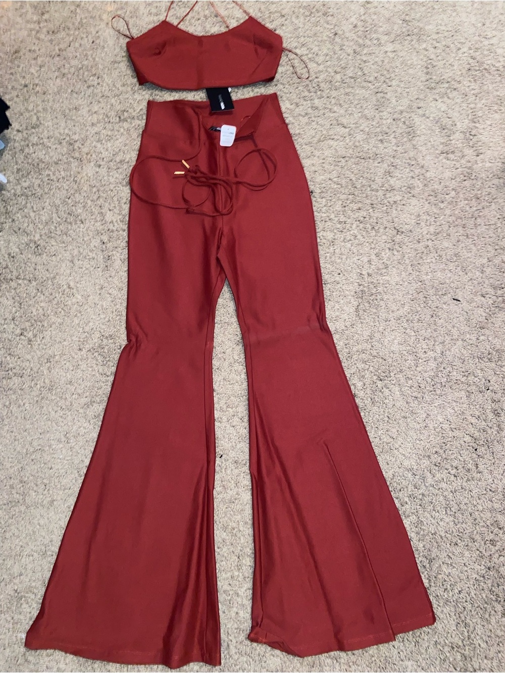 Fashion nova Rust Red High-Waist Flare Pants - Women